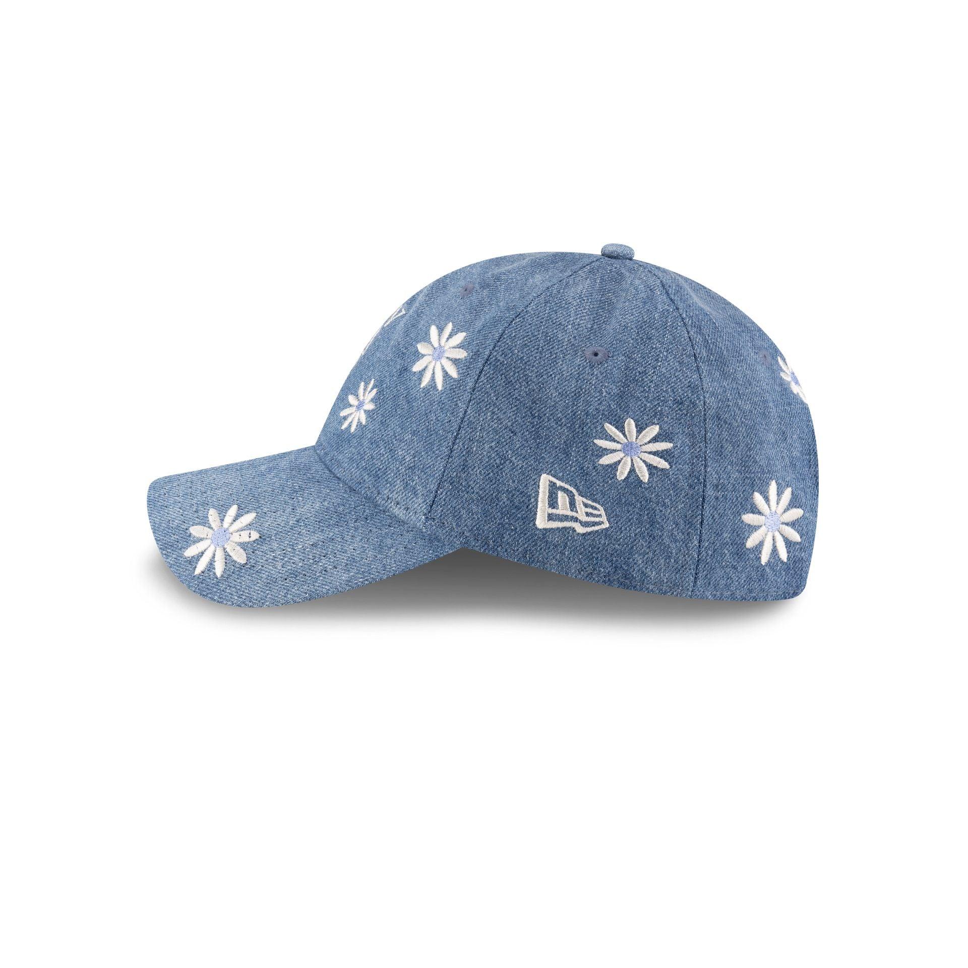 New Era Cap Flower Embroidery Light Denim 9TWENTY Adjustable Hat Male Product Image