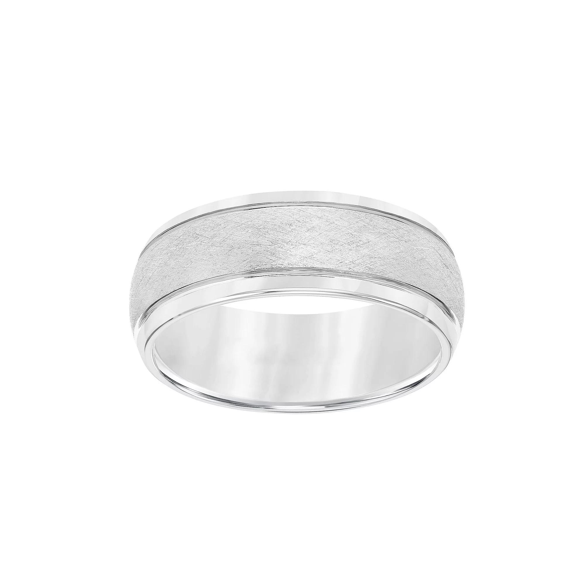 AXL Gray Tungsten Carbide 8 mm Low Dome Comfort Fit Men's Band, Size: 12.50, White Tungsten Product Image