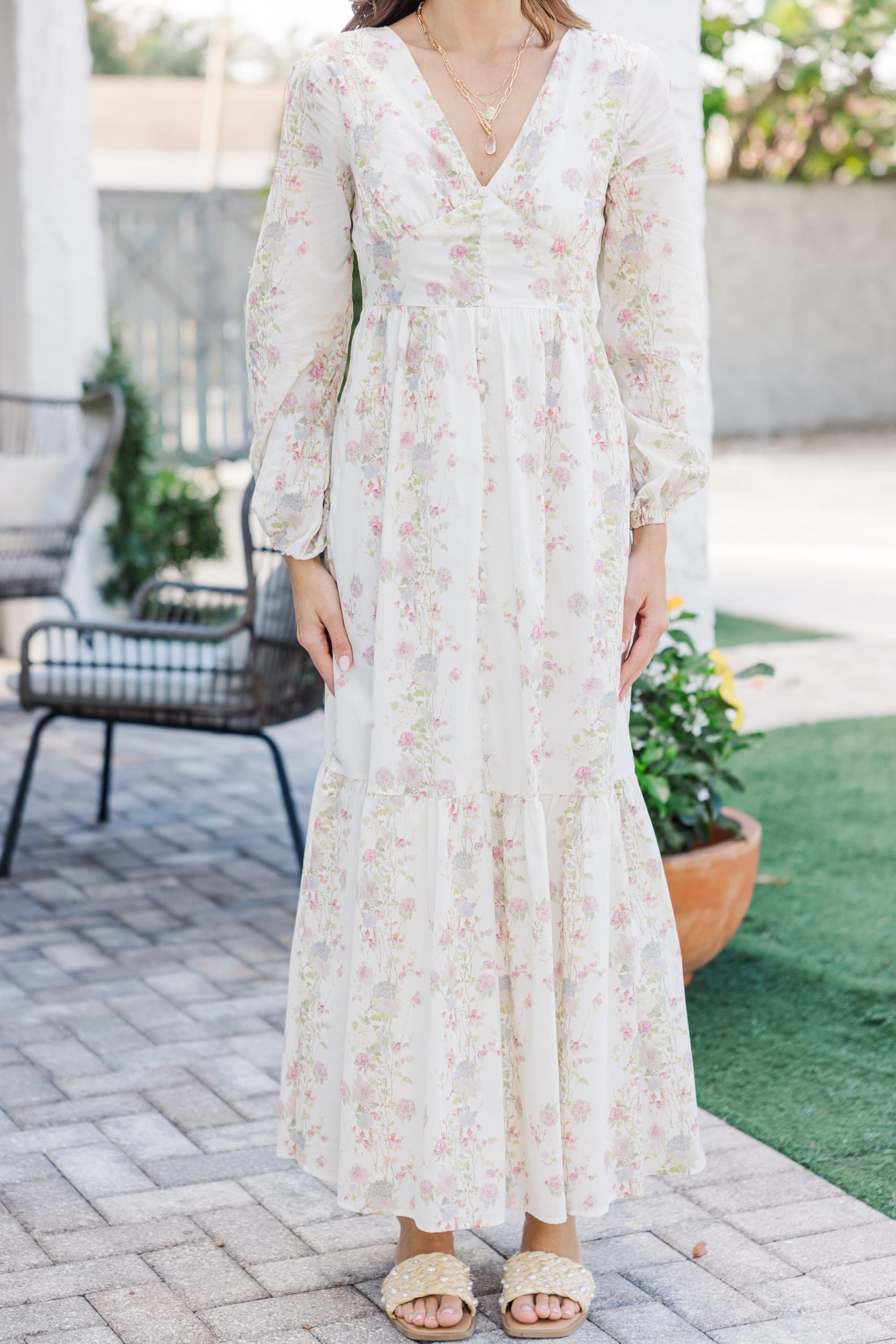 The Inspiration Cream Floral Maxi Dress Female Product Image