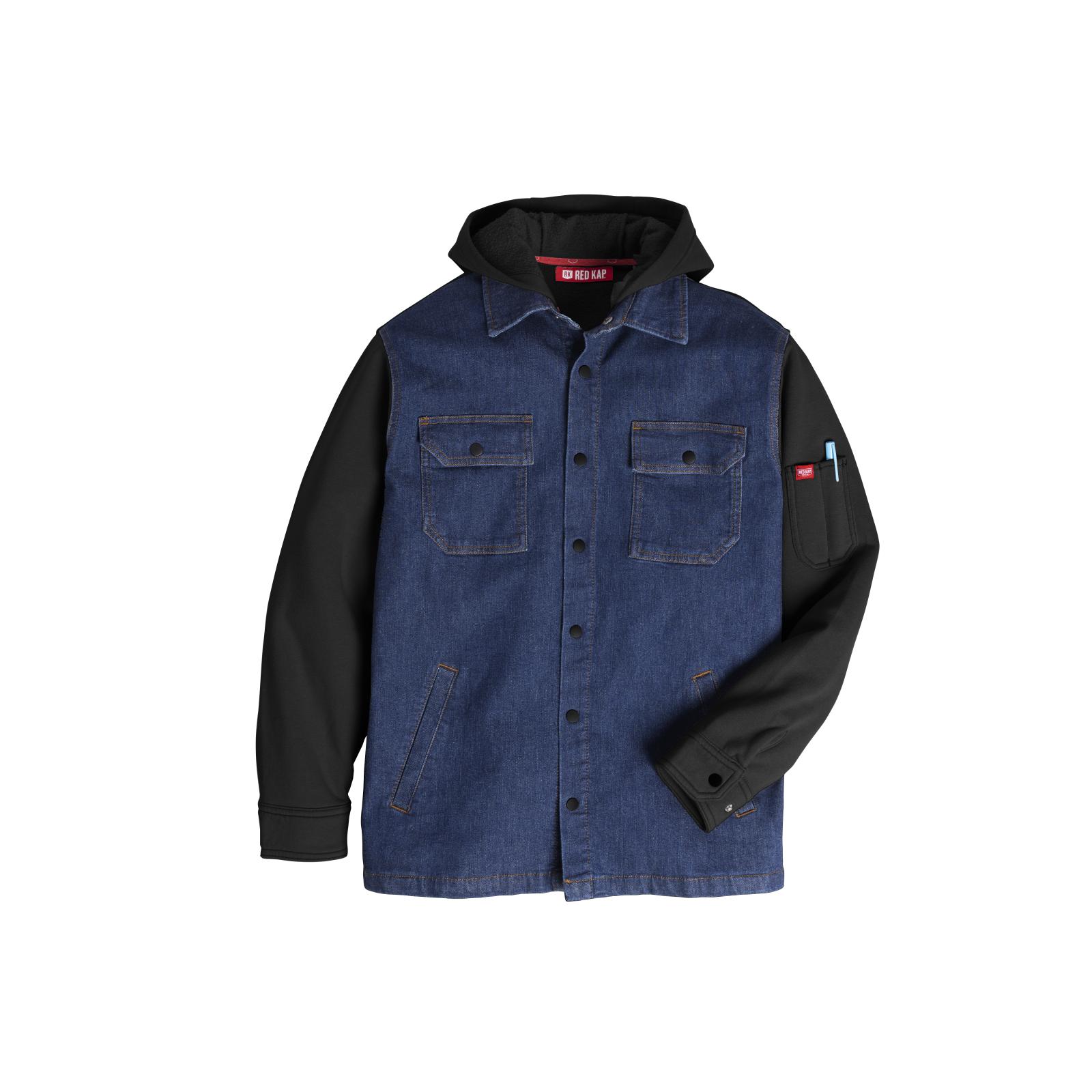 Men’s Denim and Fleece Hooded Shirt Jacket Product Image