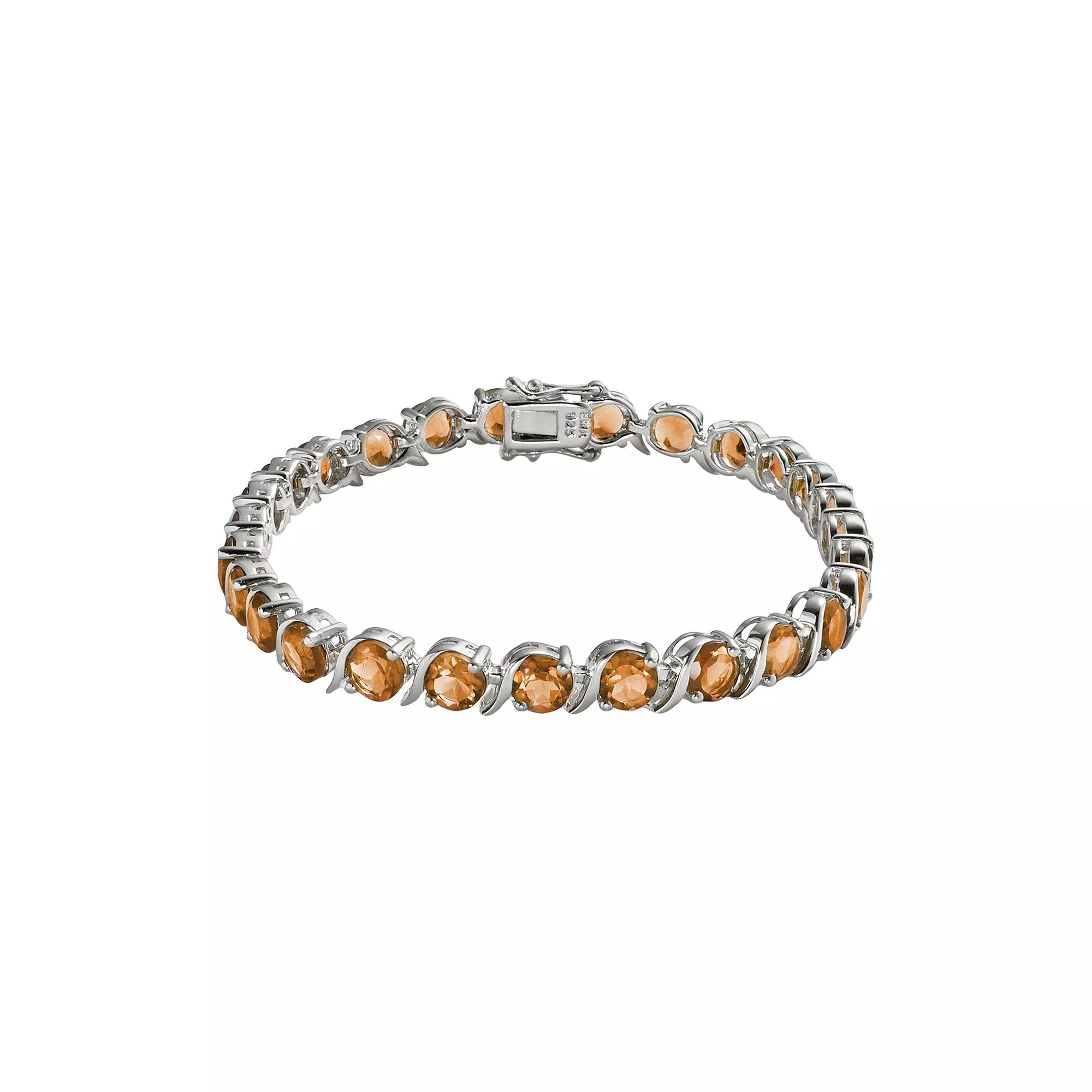 Sterling Silver Citrine Bracelet, Womens Orange Product Image