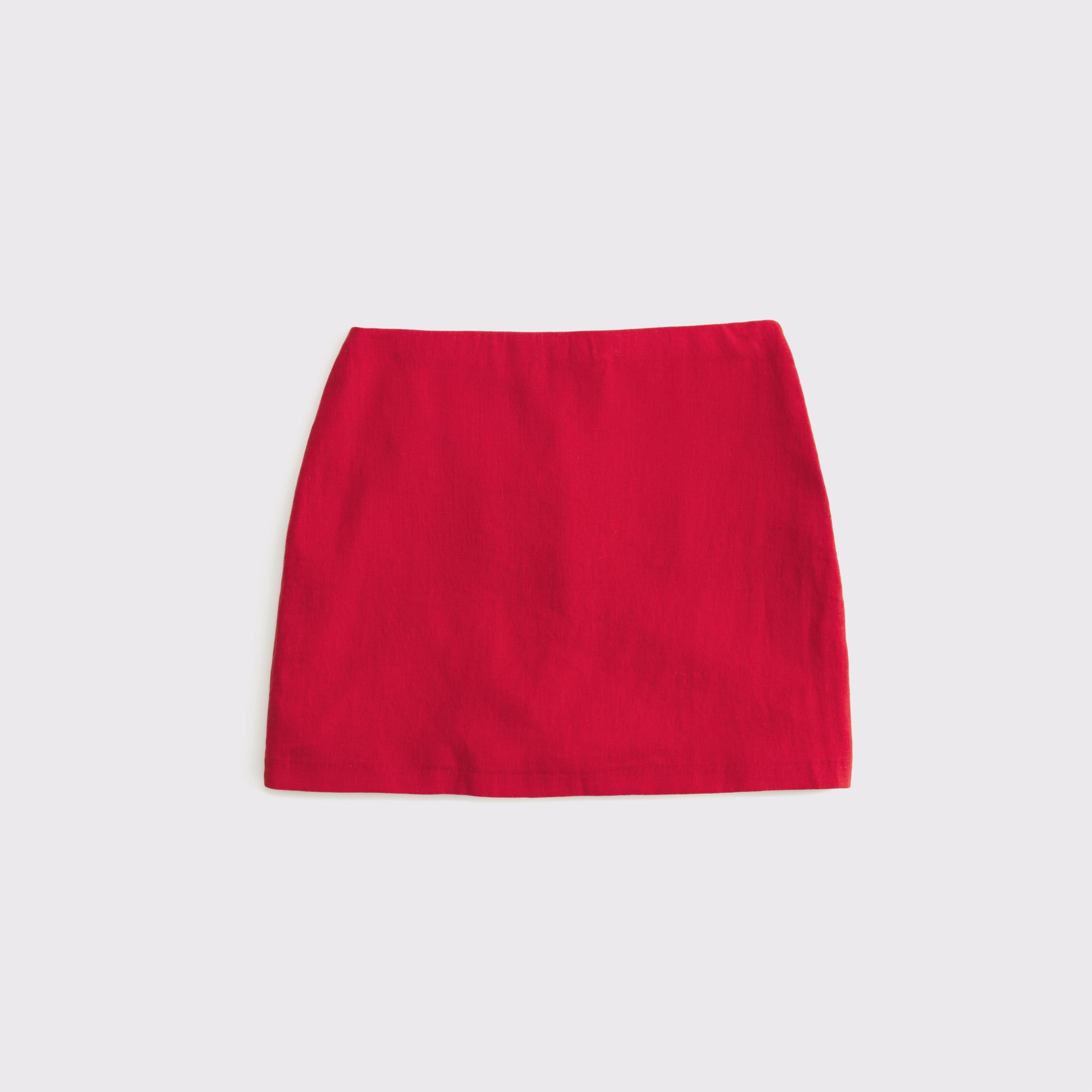 The A&F Scarlett Linen-Blend Mini Skort Product Image