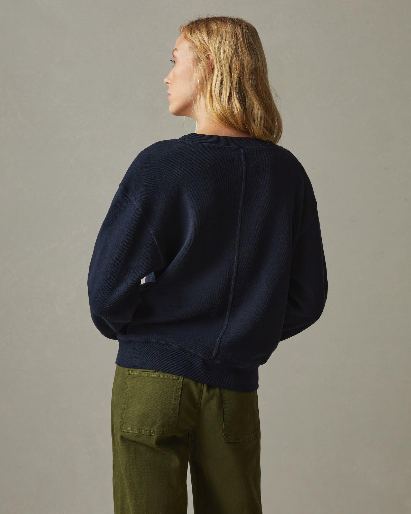 Women's Cotton V-Neck Sweater - Dress Navy Female Product Image