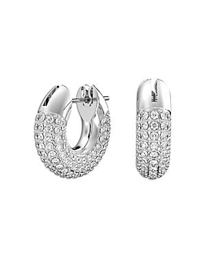 Swarovski Dextera Pave Tubular Hoop Earrings in Rhodium Plate Product Image