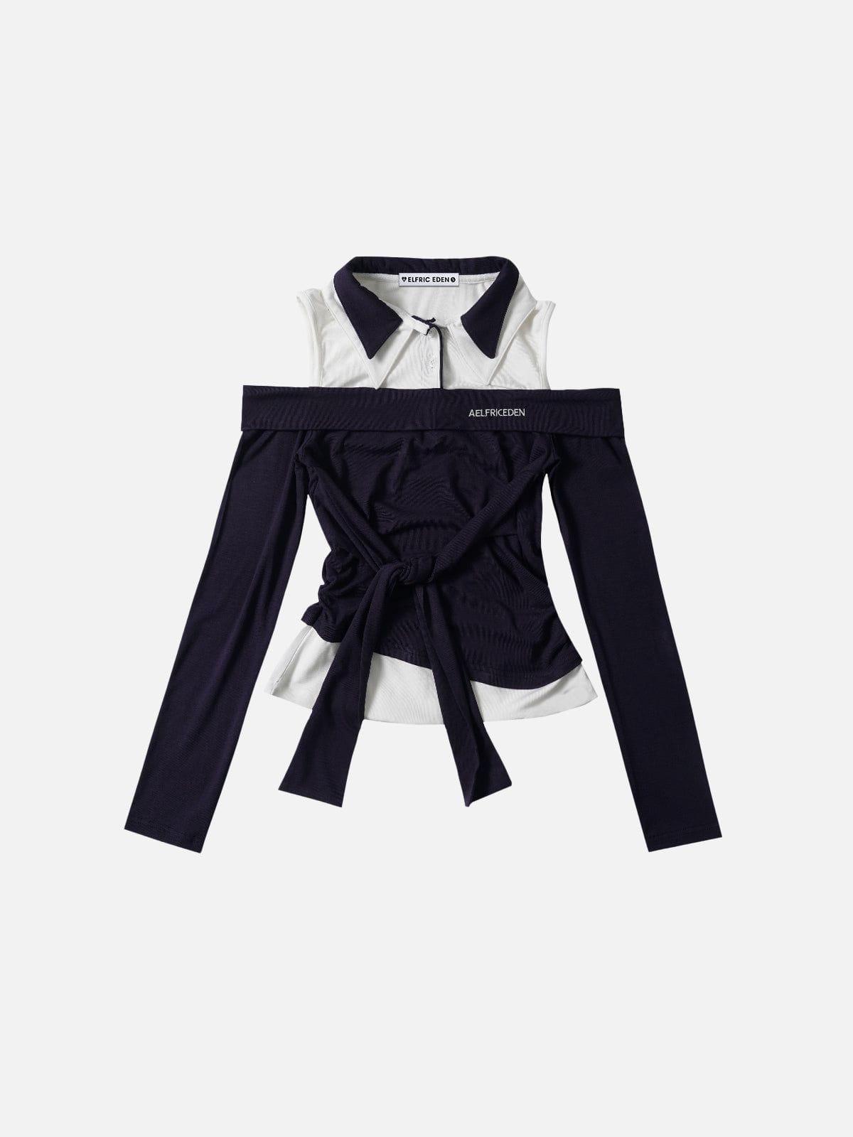 Aelfric Eden Patchwork Layered Long Sleeve Tee Female Product Image