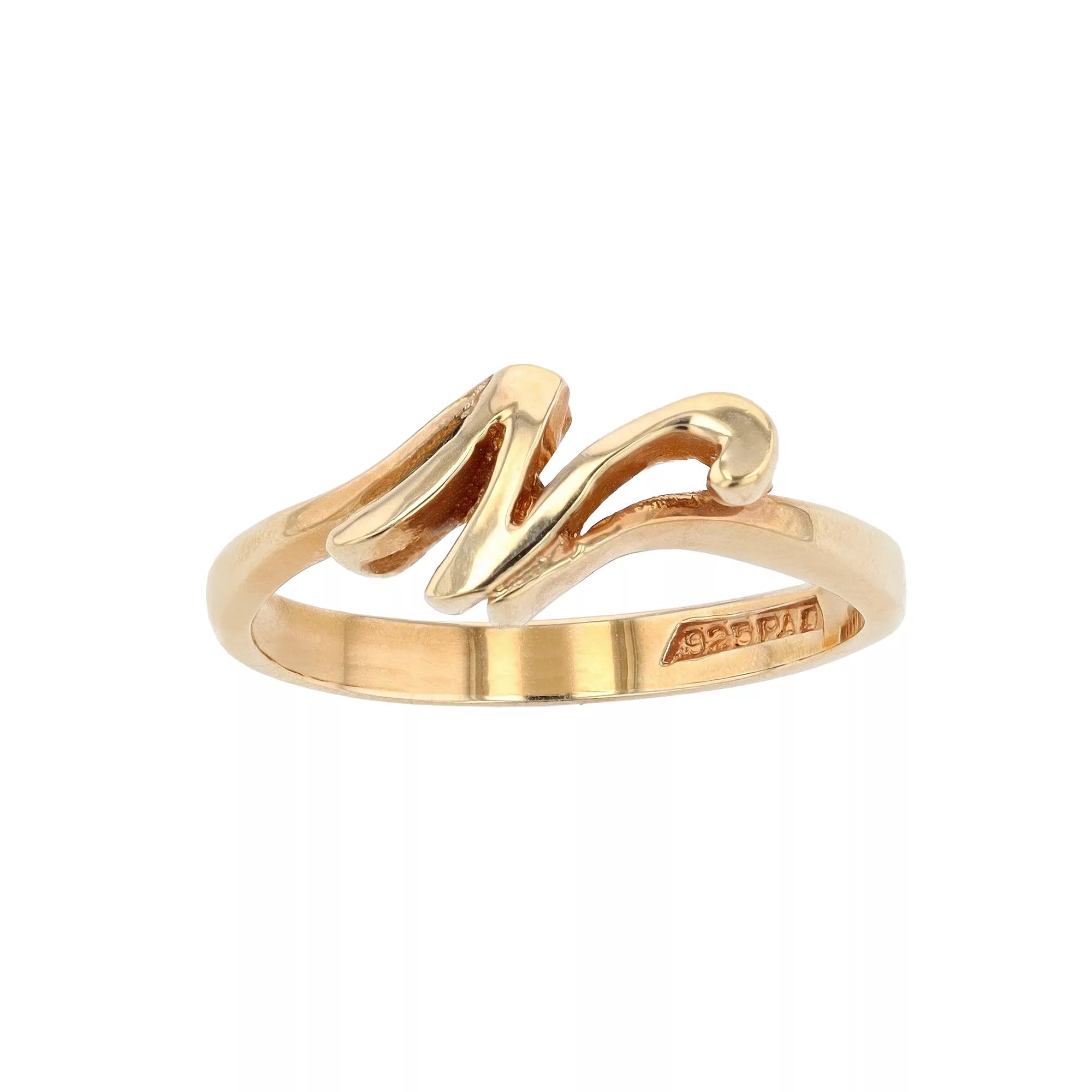 Traditions Jewelry Company 18k Gold Over Silver Script Initial Ring, Womens Product Image
