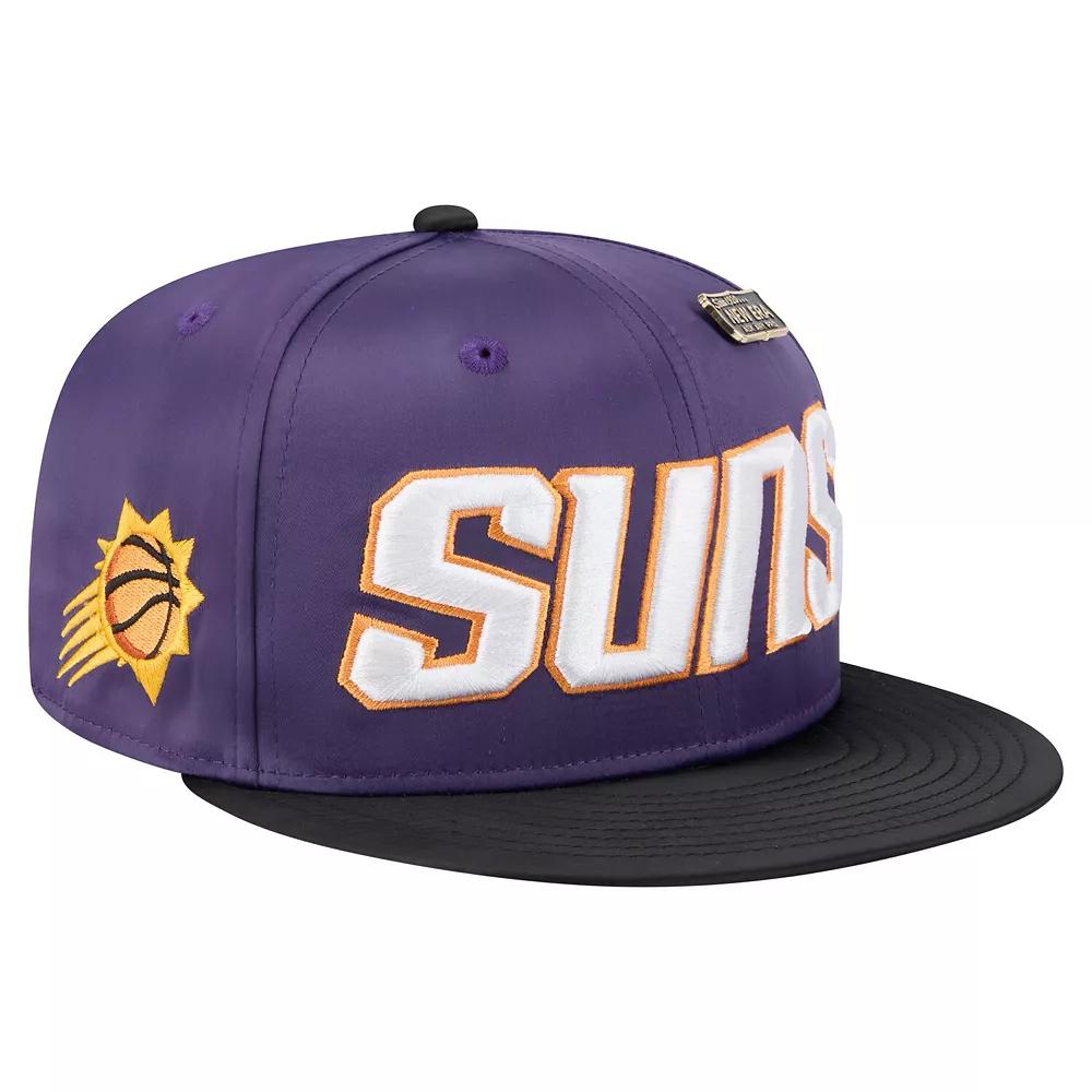 Men's New Era Purple/Black Phoenix Suns Throwback Satin Vintage Pin Two-Tone 59FIFTY Fitted Hat,  Product Image