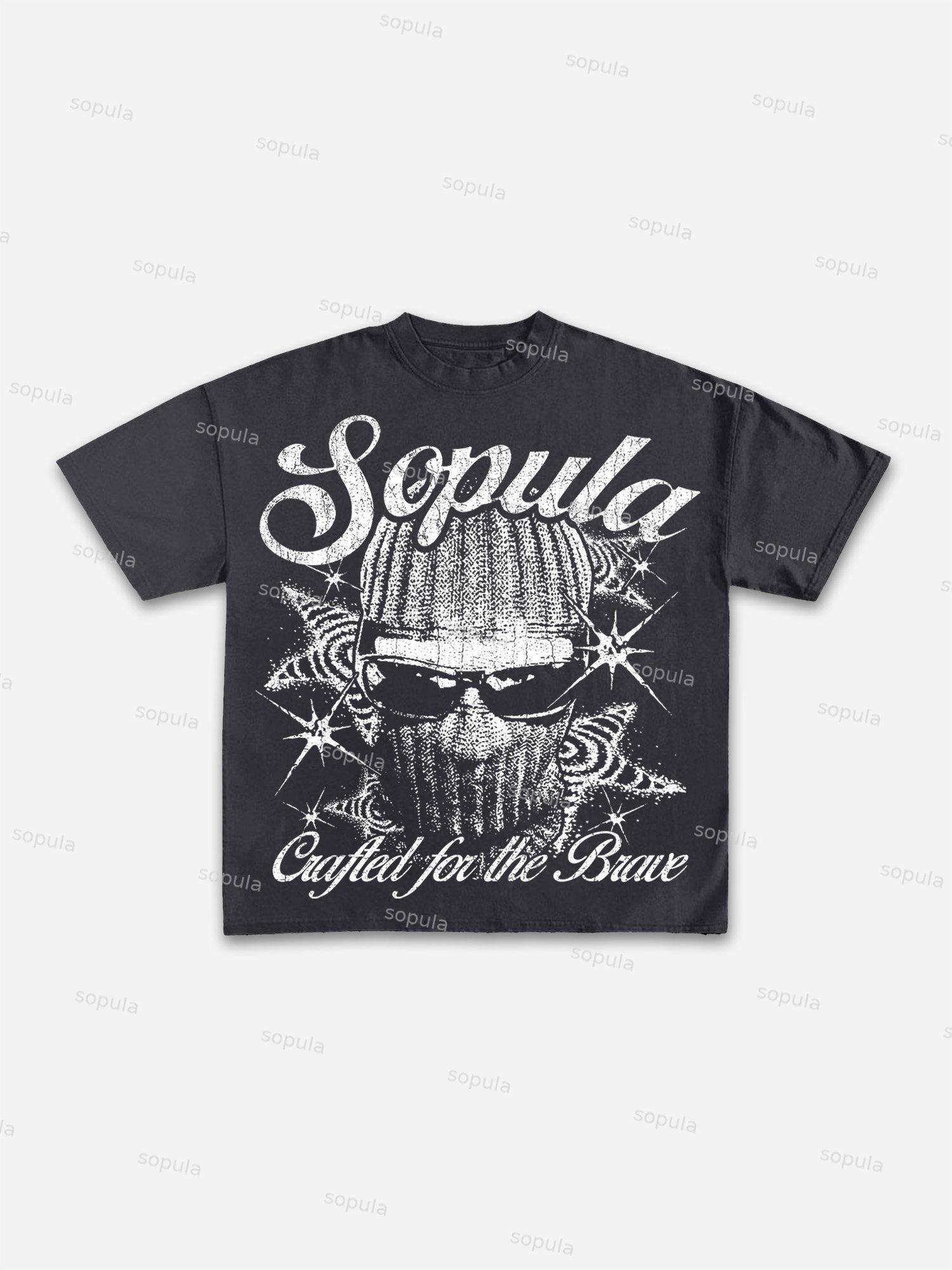 Sopula Mask Graphic Print Cotton T-shirt Product Image