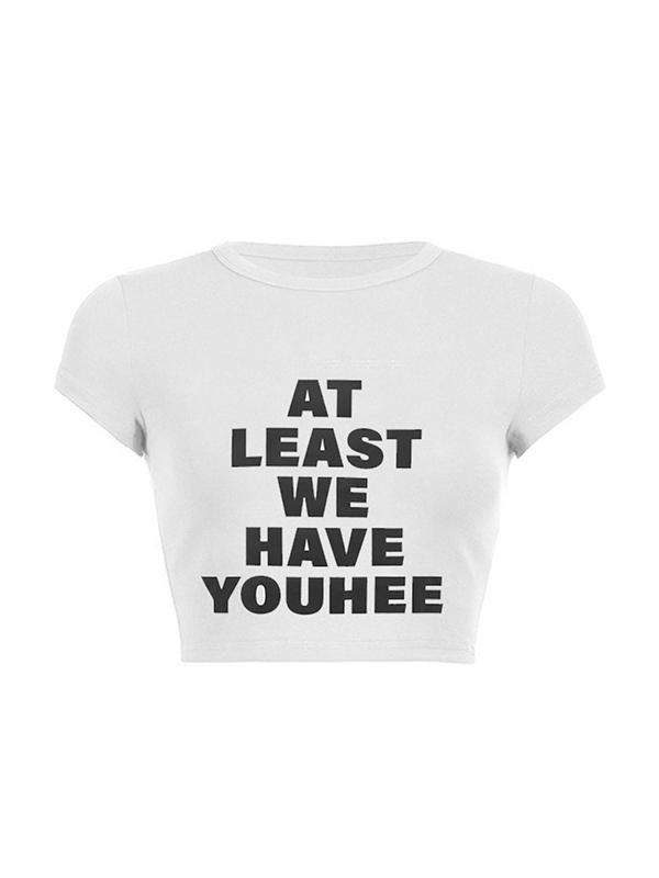 Retro Letters Short Sleeve Tee Product Image