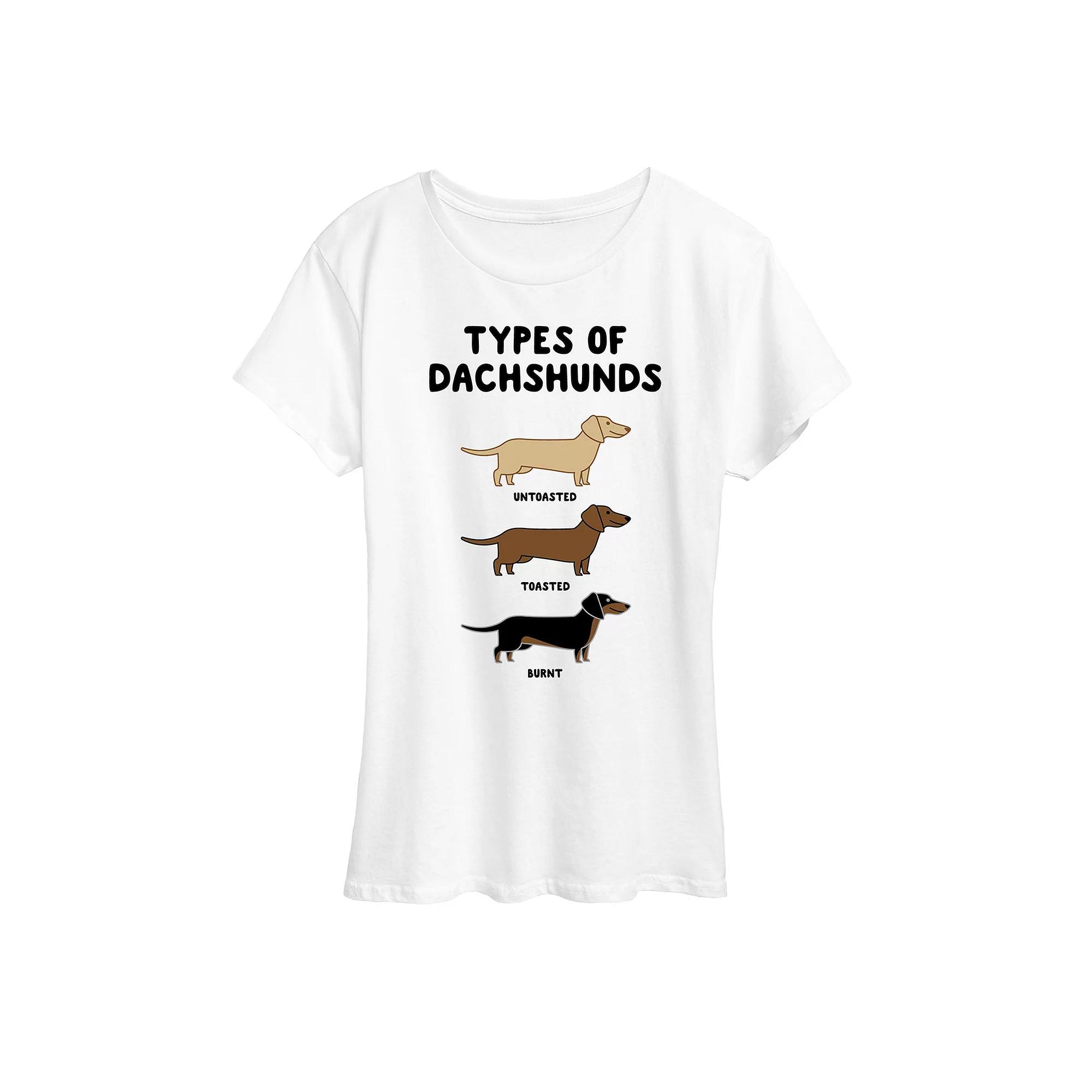 Women's Types Of Dachshunds Graphic Tee,  Product Image