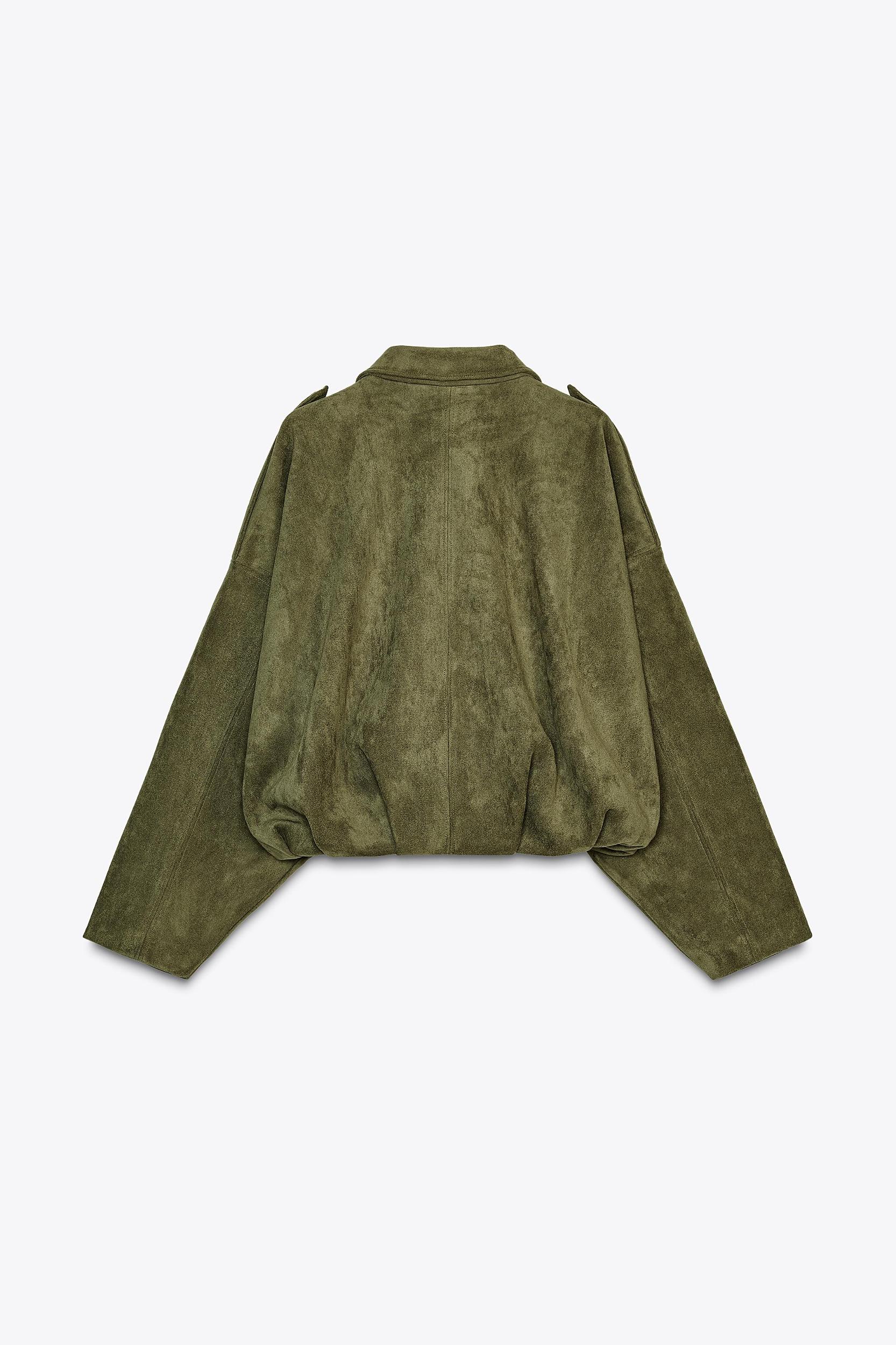 SUEDE EFFECT BOMBER JACKET Product Image