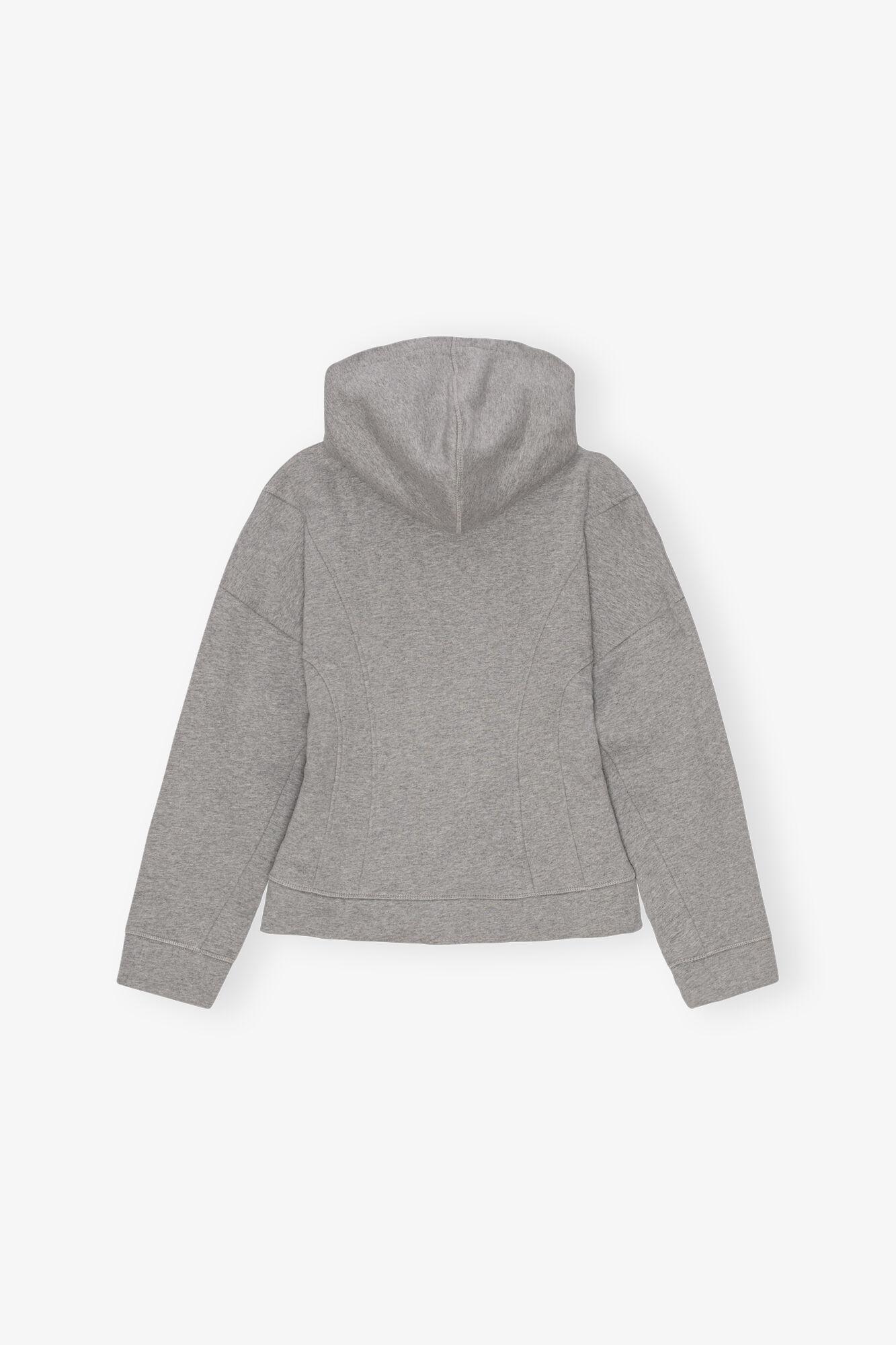 Grey Fleece Zip Hoodie Product Image