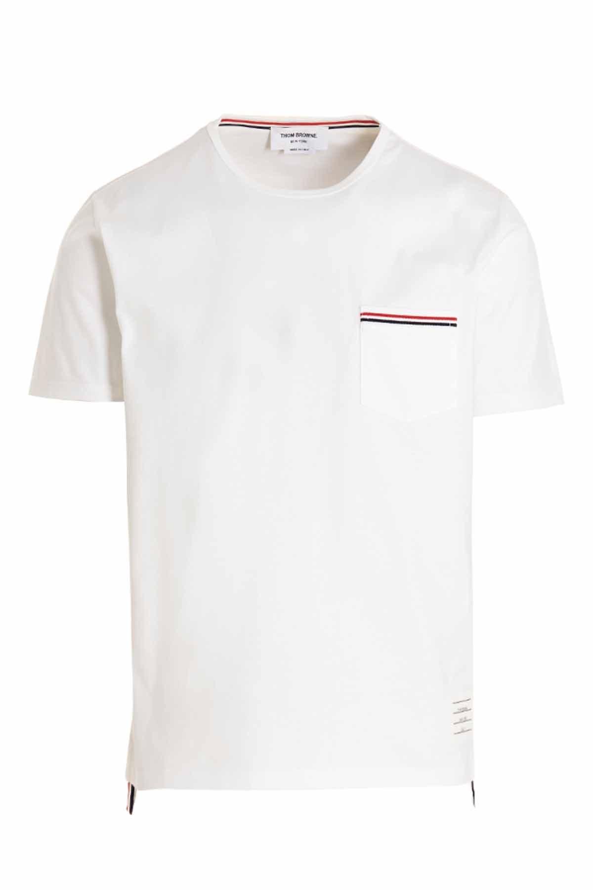 THOM BROWNE Oversized Pocket T-shirt Clothing In White Product Image
