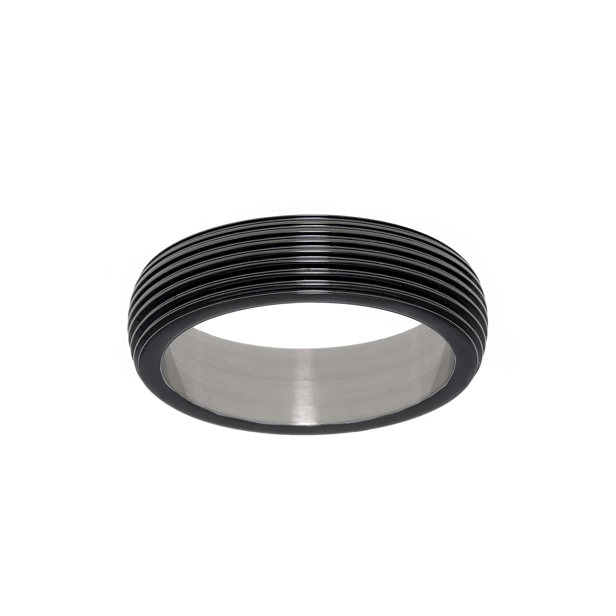 Men's LYNX Black Ion-Plated Stainless Steel Ring, Size: 10 Product Image