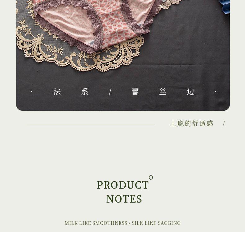 Lace Trim Leopard Print Panties Product Image