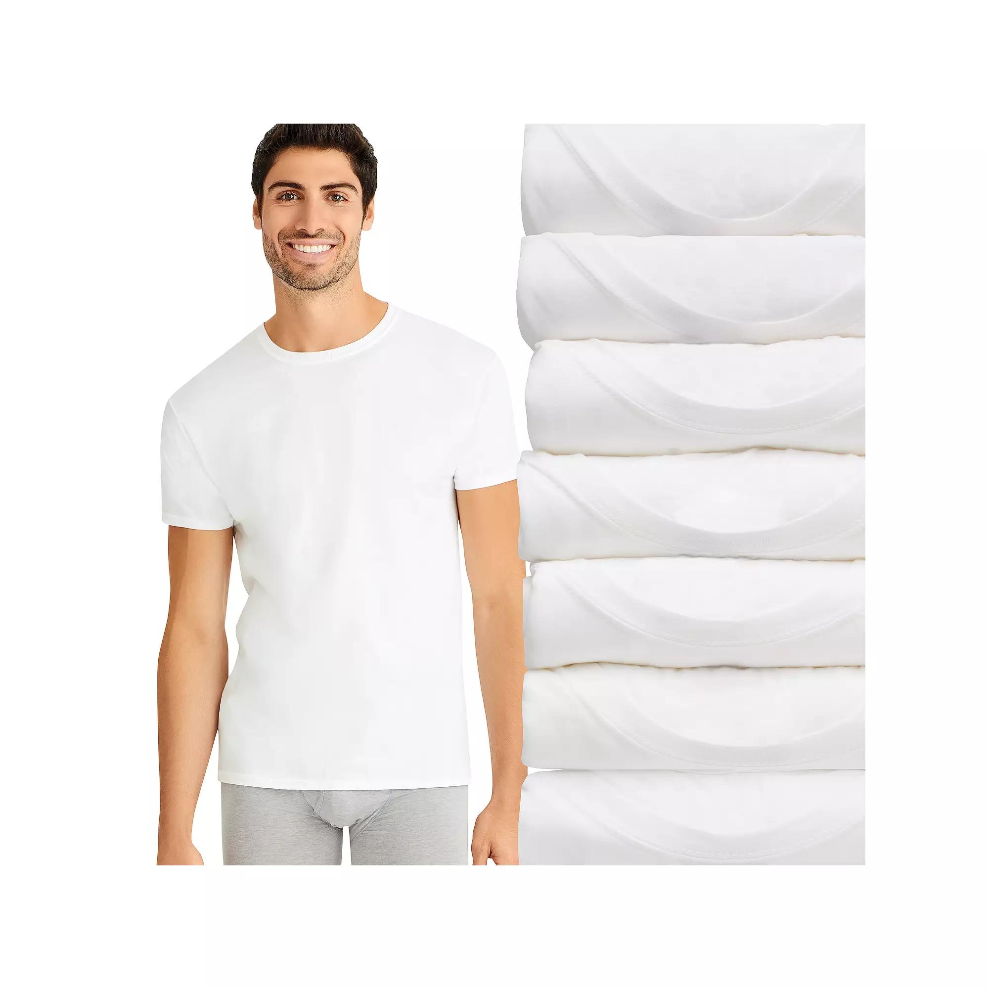 Men's Hanes® 6+1 Bonus Pack Ultimate White Crewneck Undershirt,  Product Image
