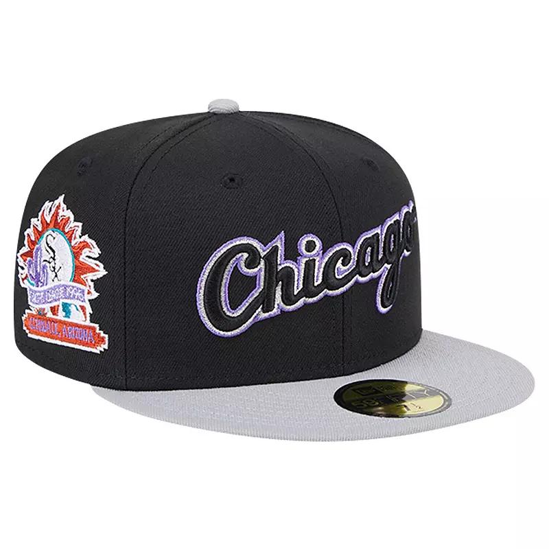 Men's New Era Black Chicago White Sox Retro Spring Training 59FIFTY Fitted Hat,  Product Image