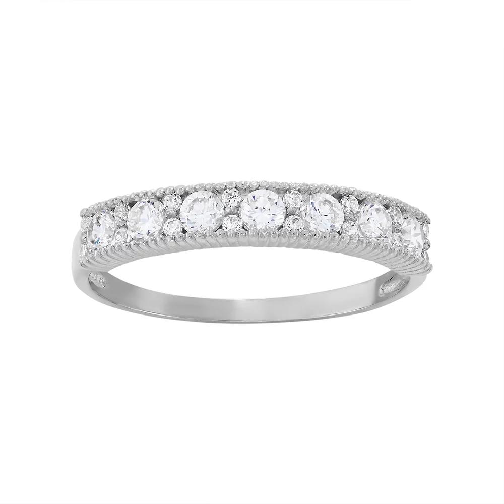 Designs by Gioelli Cubic Zirconia Wedding Ring in 10k White Gold, Women's, Size: 5 Product Image
