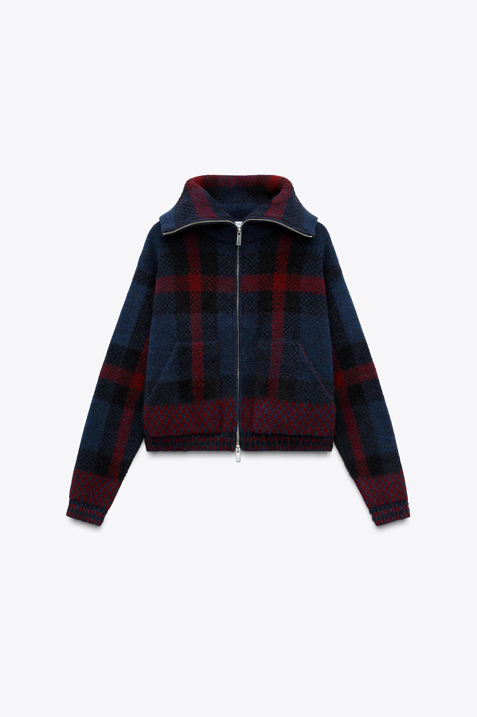 PLAID KNIT JACKET Product Image