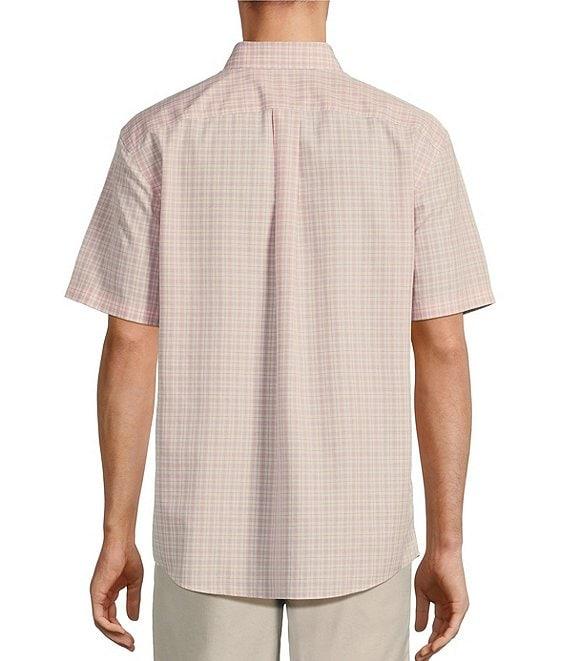Gold Label Roundtree & Yorke Non-Iron Short Sleeve Small Plaid Poplin Sport Shirt Product Image