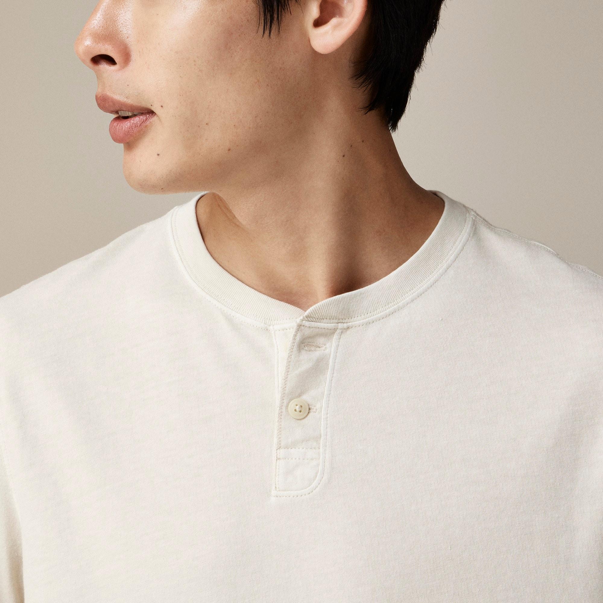 Vintage-wash cotton henley Product Image