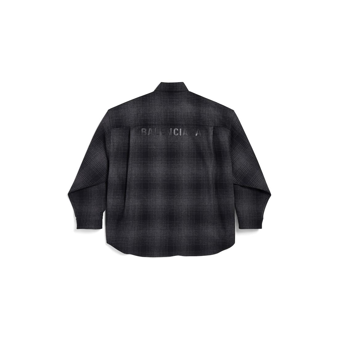 Men's Balenciaga Oversized Shirt in Grey/black Product Image