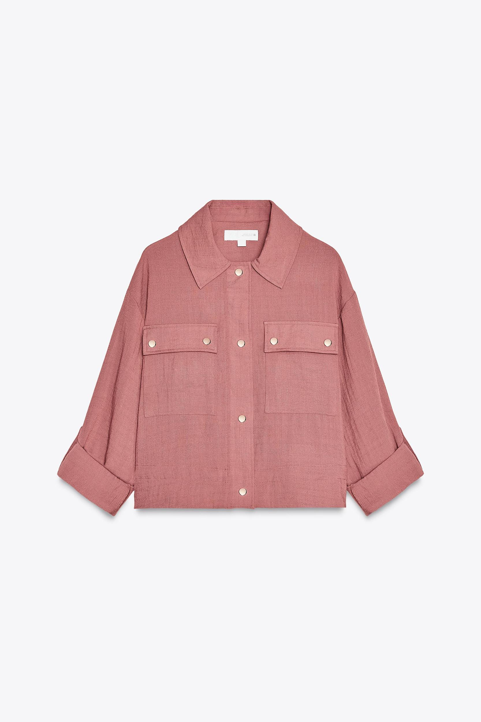 BELTED SLEEVE CROPPED JACKET Product Image