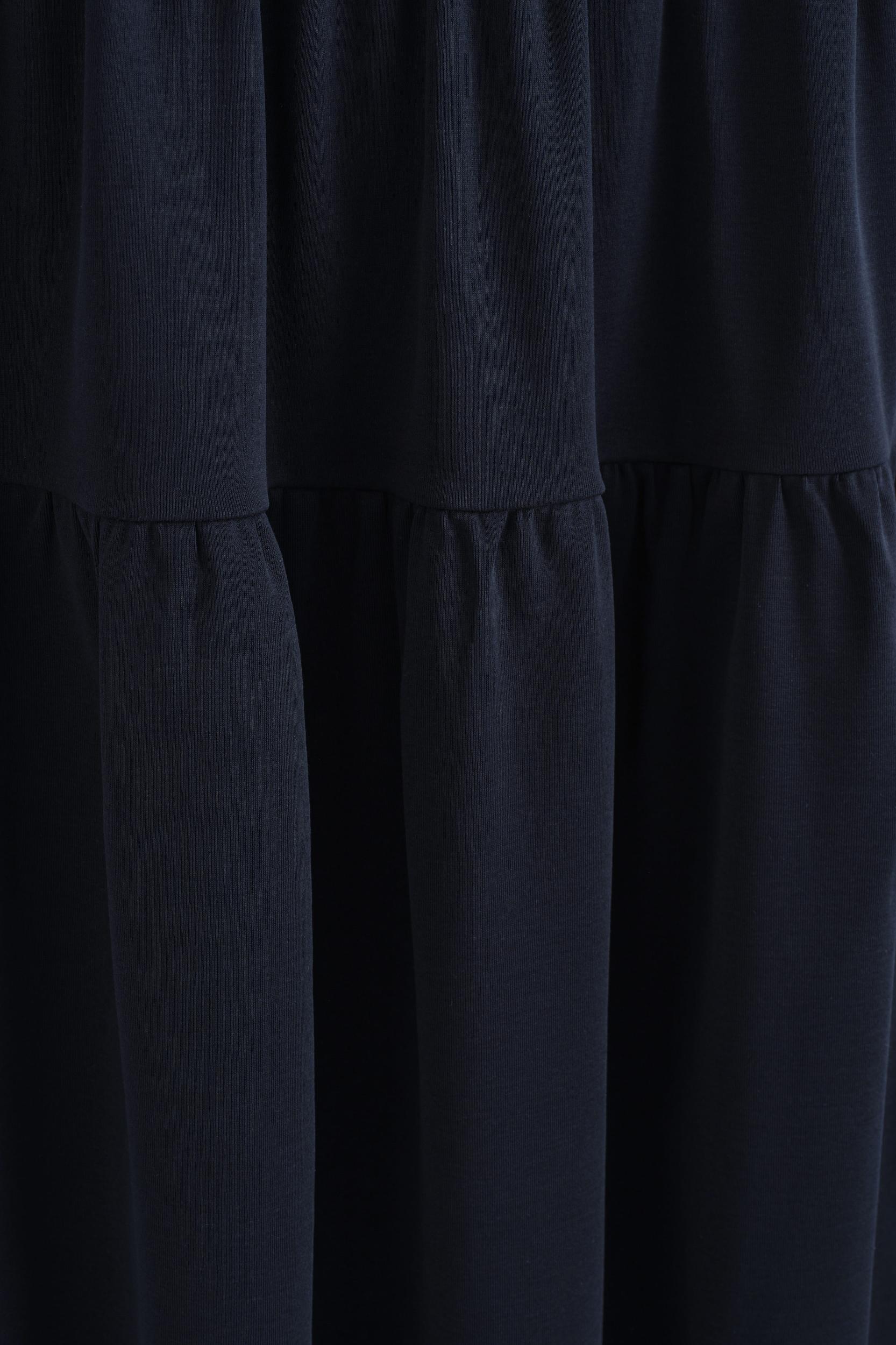 BOATNECK GATHERED MIDI DRESS Product Image