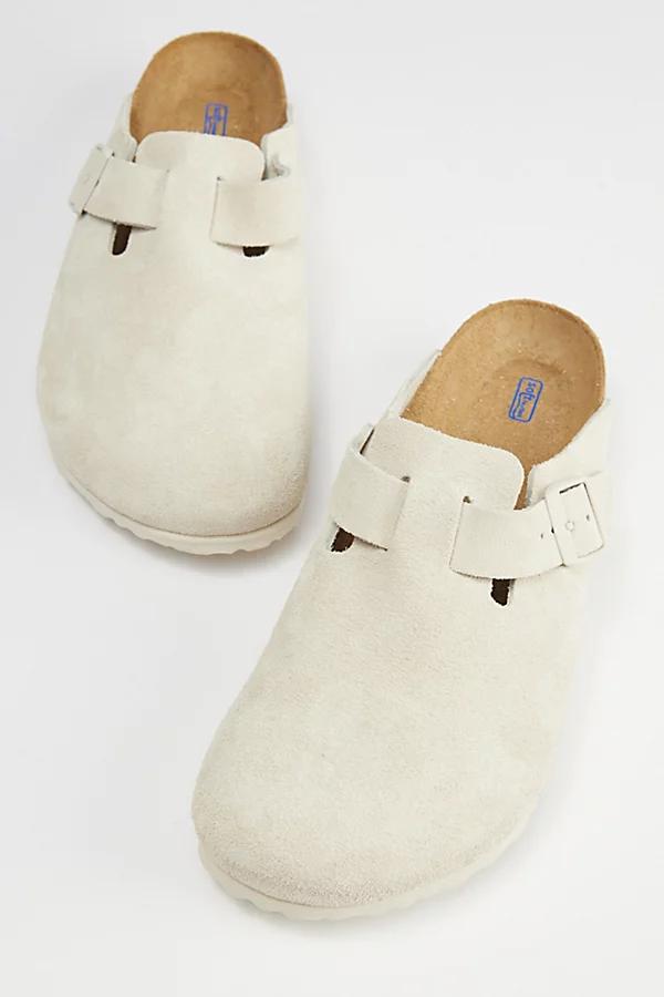 Mens Birkenstock Boston Soft Footbed Clog - Antique White Product Image
