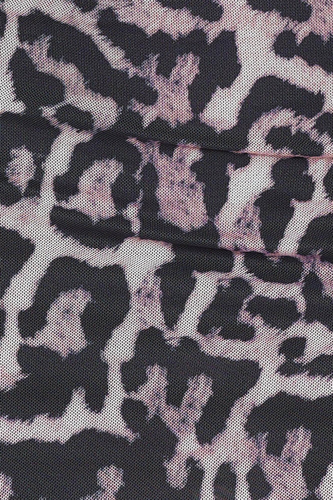 Not My Words Mesh Crop Top Leopard Product Image