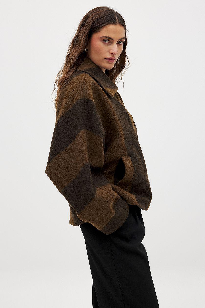 Wool Blend Raglan Sleeve Jacket Product Image