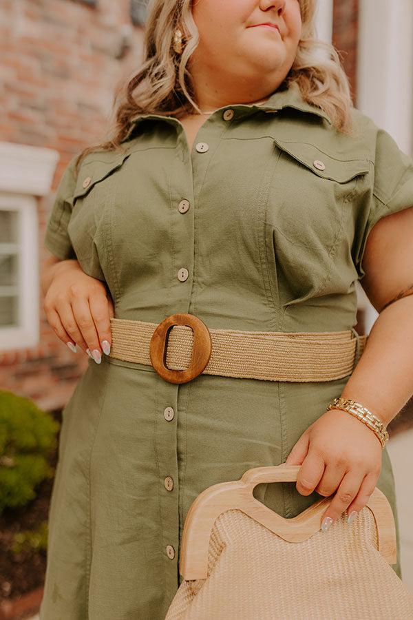 Chic Cityscape Button Down Midi Dress Curves Product Image