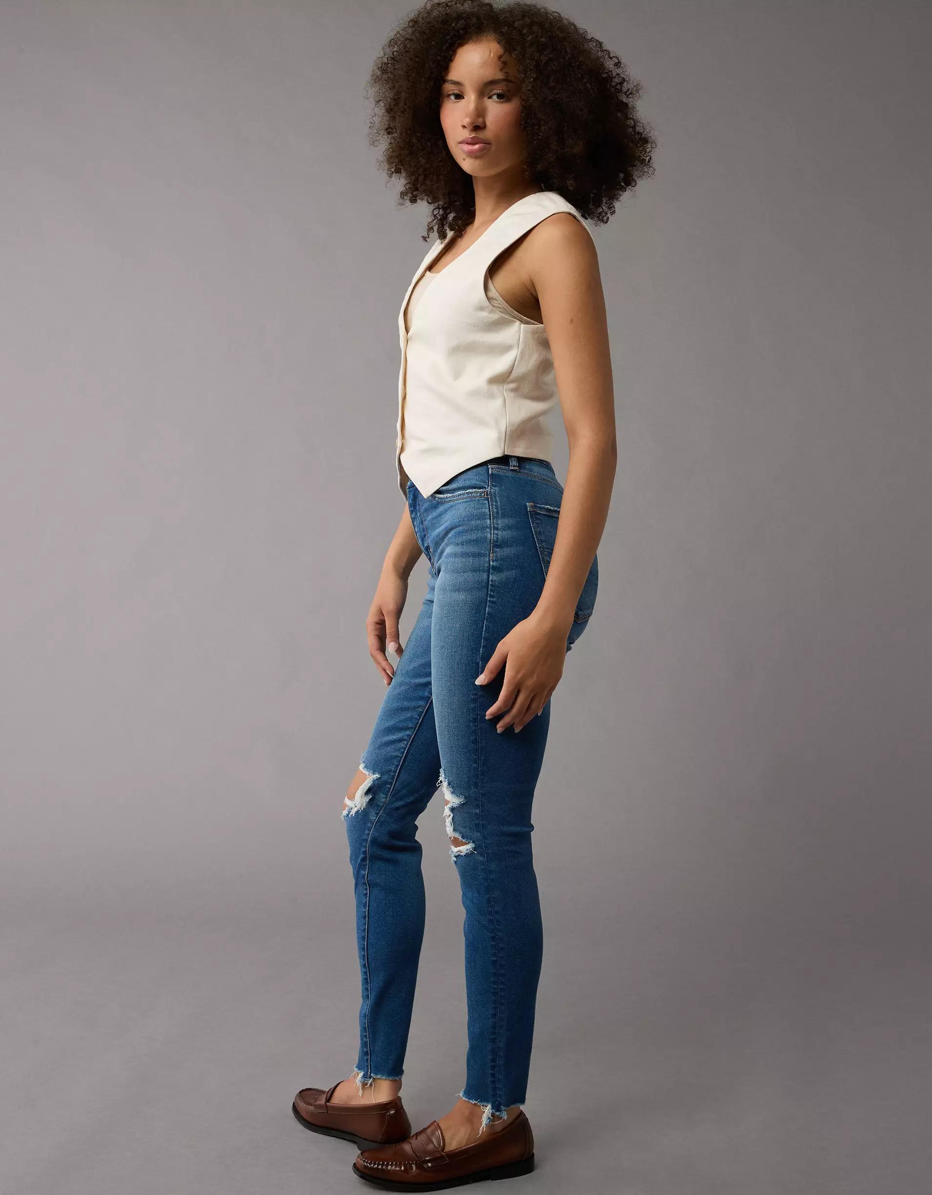 AE Next Level Curvy Ripped High-Waisted Jegging Product Image