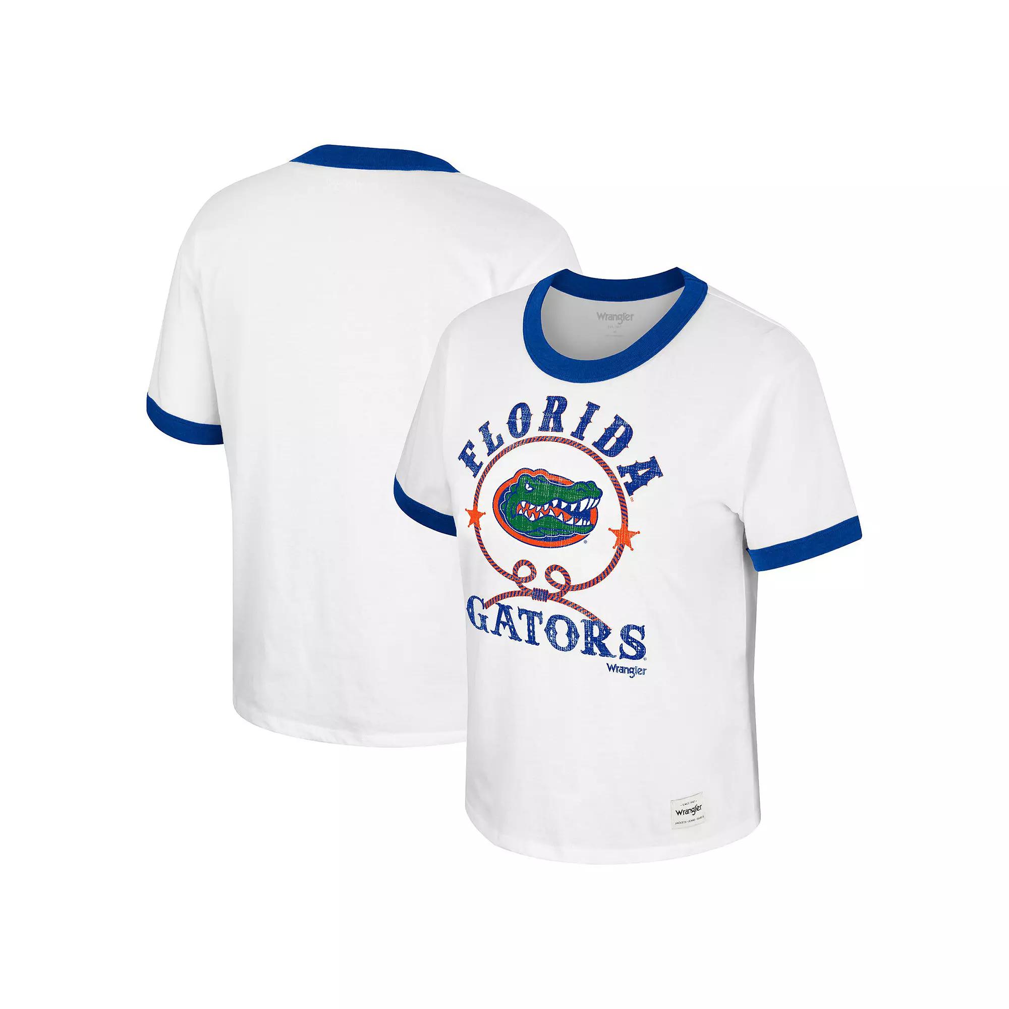 Women's Colosseum x Wrangler White Florida Gators Freehand Ringer T-Shirt, Size: Large Product Image