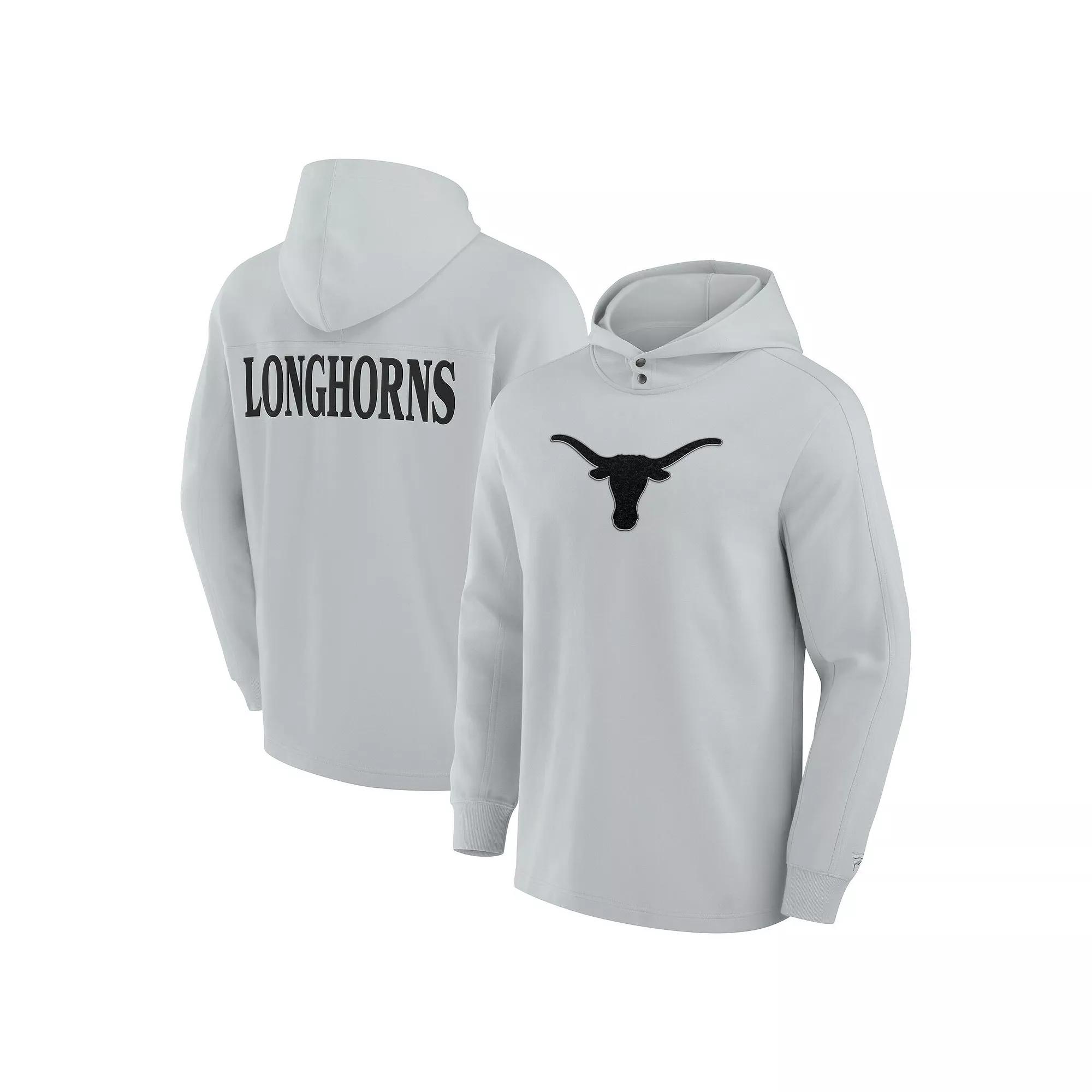 Men's Fanatics Gray Texas Longhorns Blaze Tri-Blend Pullover Hoodie,  Product Image