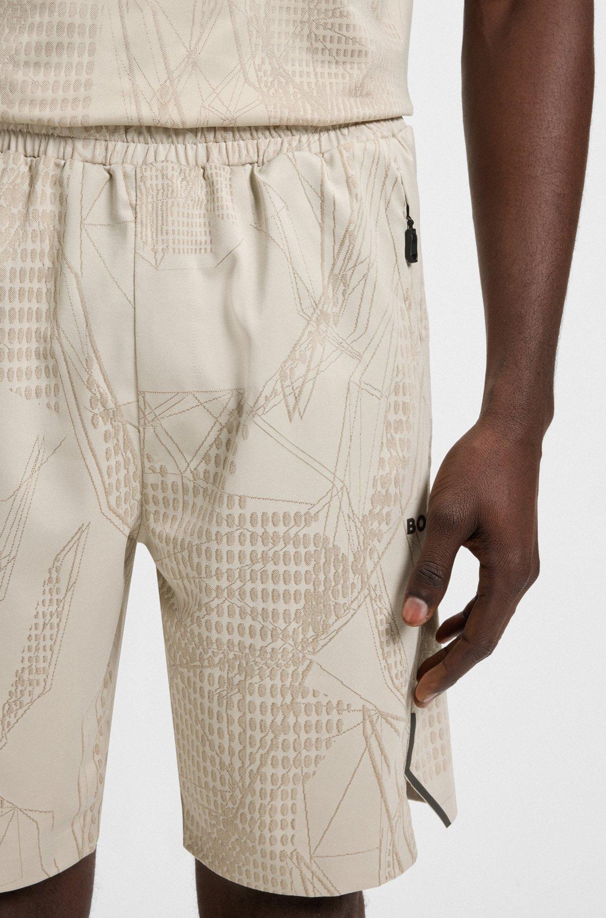 Active patterned shorts in four-way stretch fabric Product Image