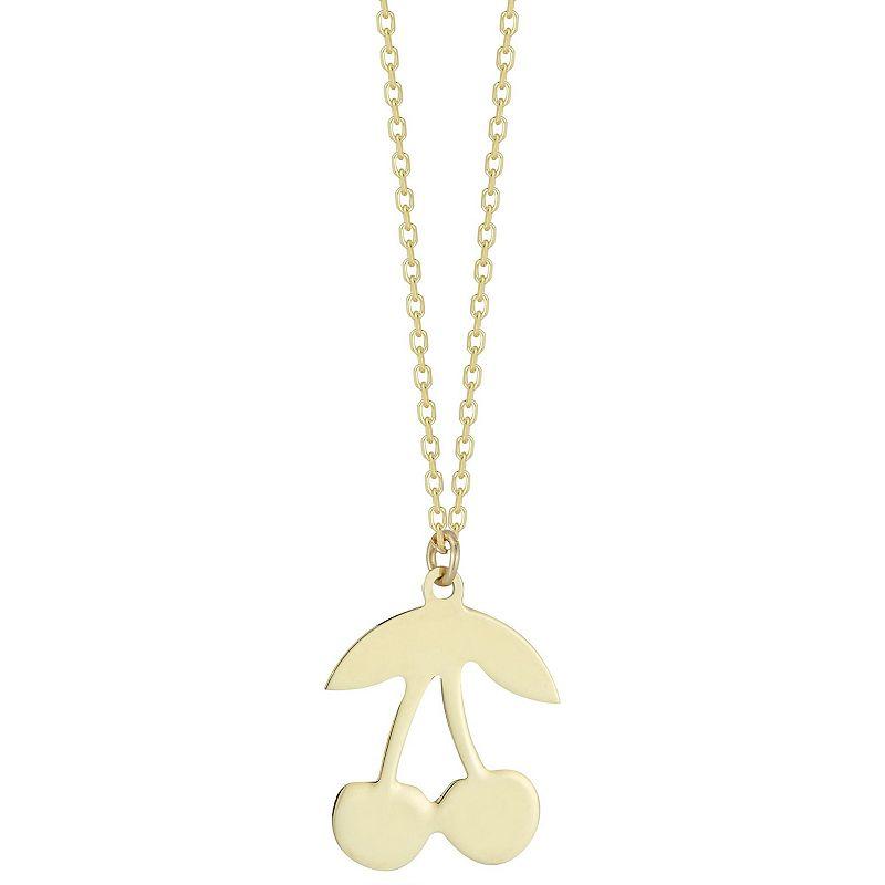 LUMINOR GOLD 14k Gold Dainty Cherry Pendant Necklace, Women's, Size: 18", Yellow Product Image