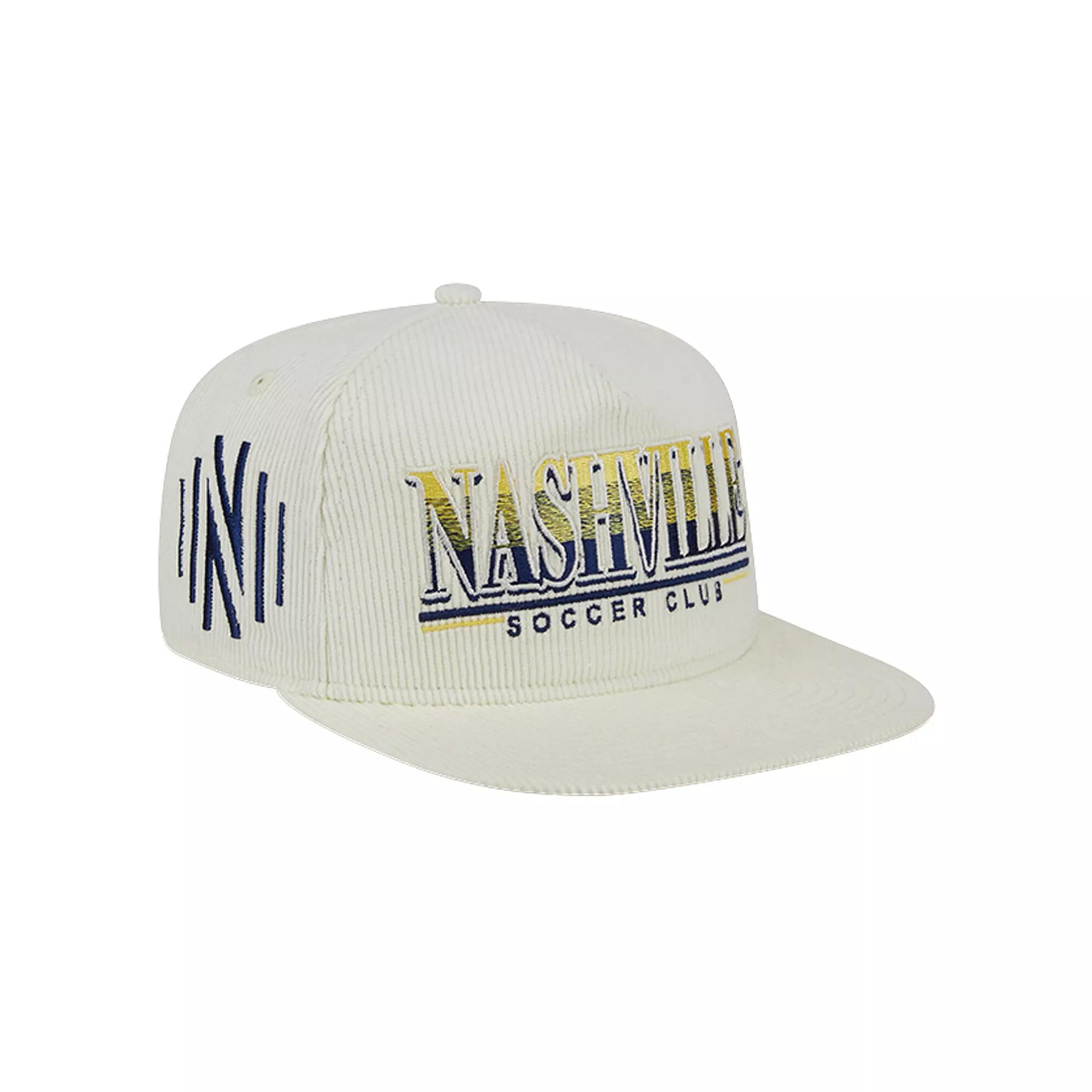 Men's New Era White Nashville SC Throwback Corduroy Golfer Adjustable Hat, Mls White Product Image