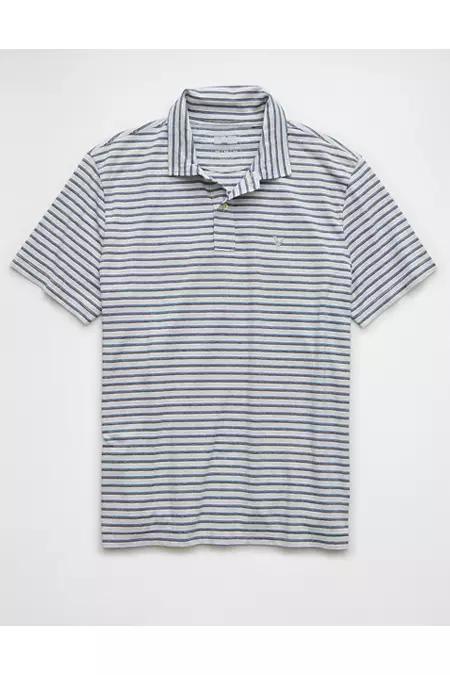 AE 24/7 Club Logo Striped Polo Shirt Men's Product Image