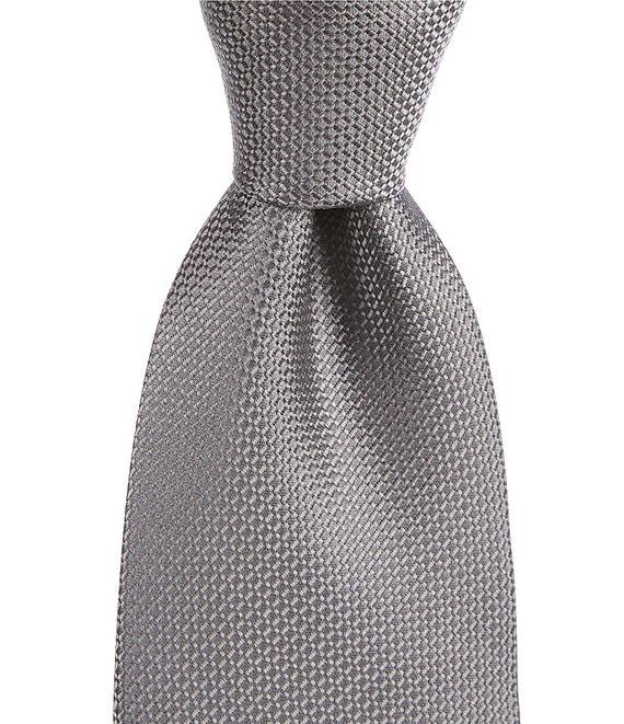 Hickey Freeman Solid Textured Narrow 3#double; Woven Silk Tie Product Image