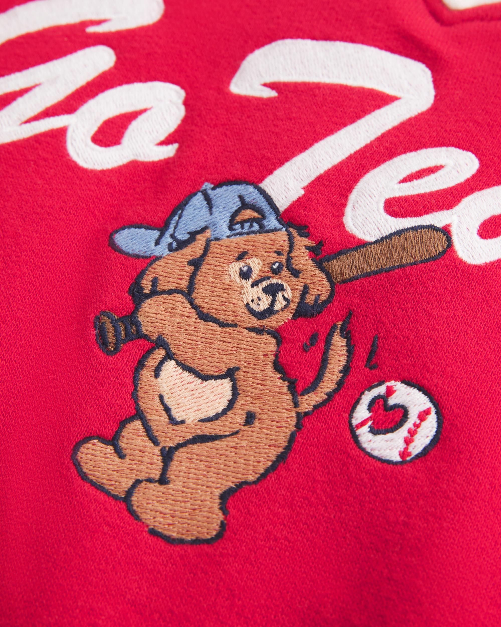 Oversized Go Team Graphic V-Neck Sweatshirt Product Image