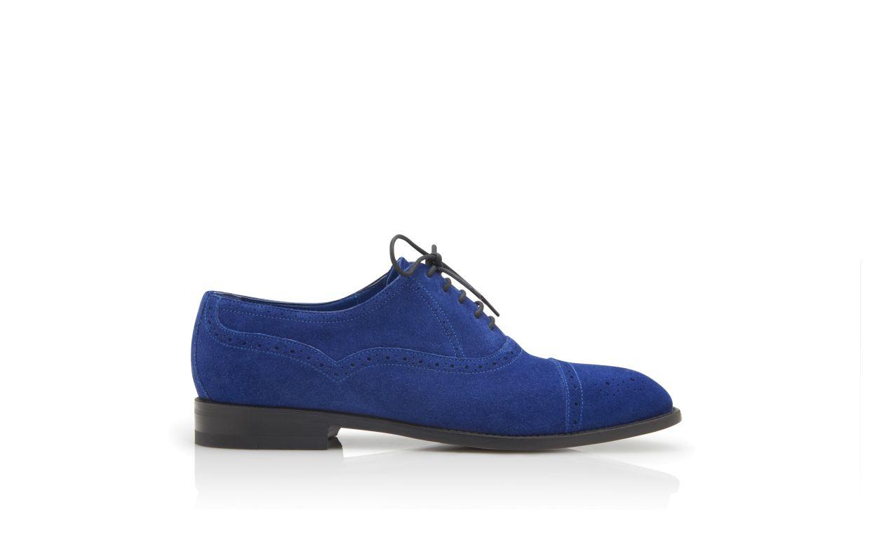 WITNEY Bright Blue Suede Cap Toe Oxfords Product Image