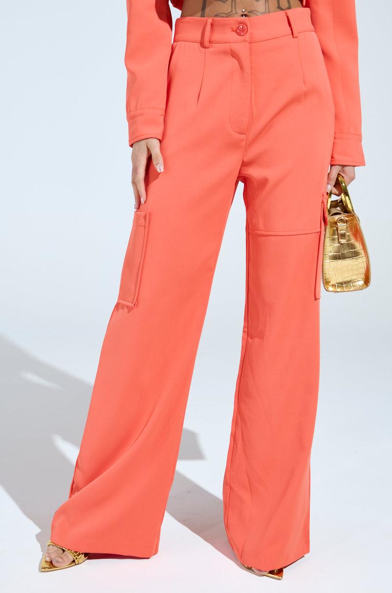 TAKE IT EASY CARGO PANT IN ORANGE Product Image