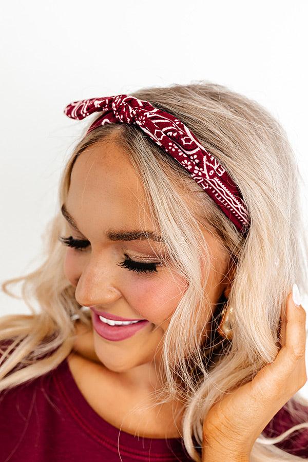 Fan Zone Paisley Headband In Maroon Product Image