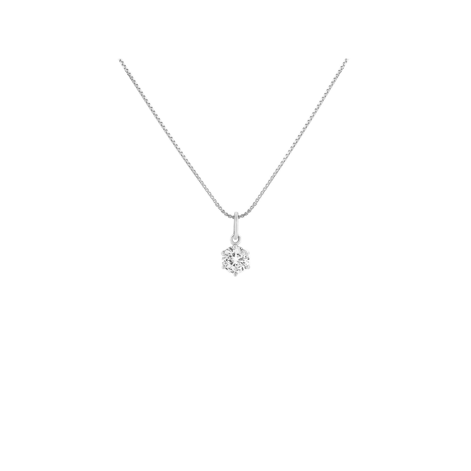 PRIMROSE Sterling Silver Cubic Zirconia Pendant Necklace, Women's, Size: 18", Sterling Silver White Product Image