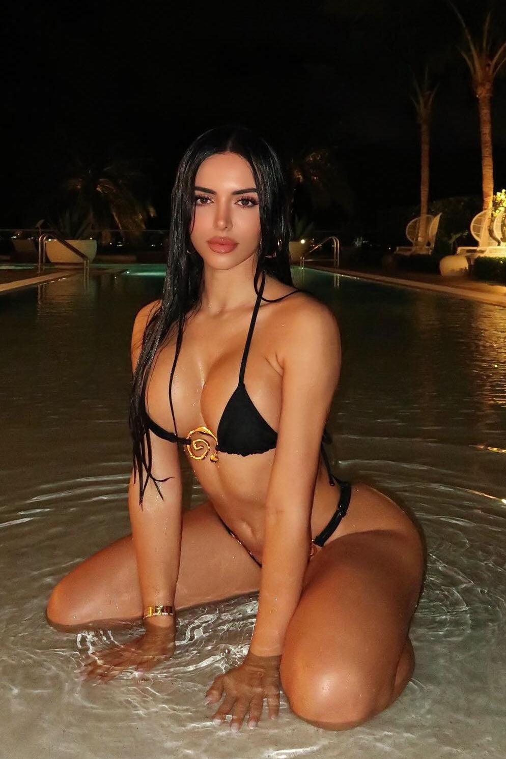 Ophelia Swirl Hardware Triangle 2 Piece Bikini - Black Product Image