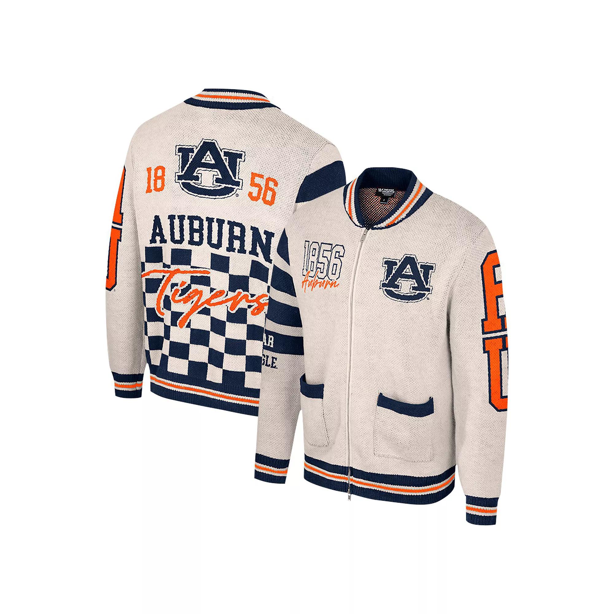 Women's Colosseum Cream Auburn Tigers Jacquard Full-Zip Sweater, Size: XL, Beige Product Image