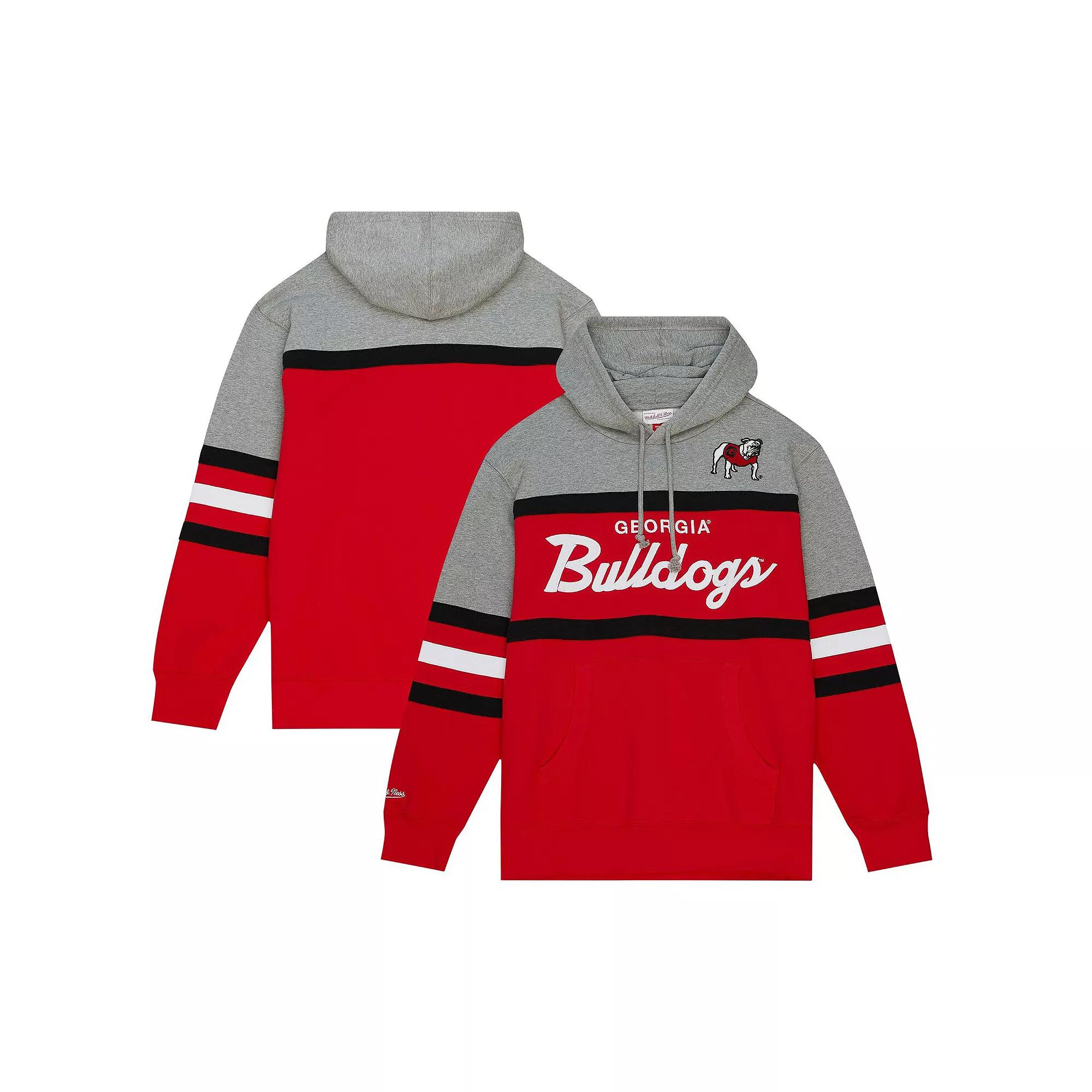 Men's Mitchell & Ness  Red Georgia Bulldogs Head Coach Pullover Hoodie, Size: Medium Product Image