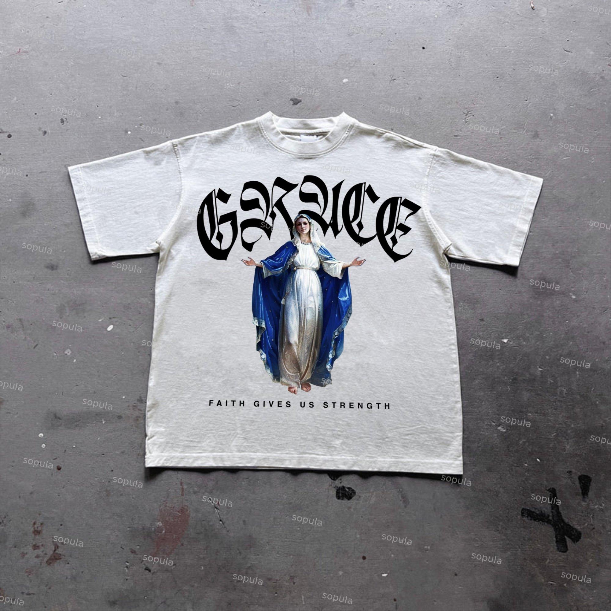 Sopula Sister Grace Faith Gothic Alphabet Graphic T-Shirt Product Image