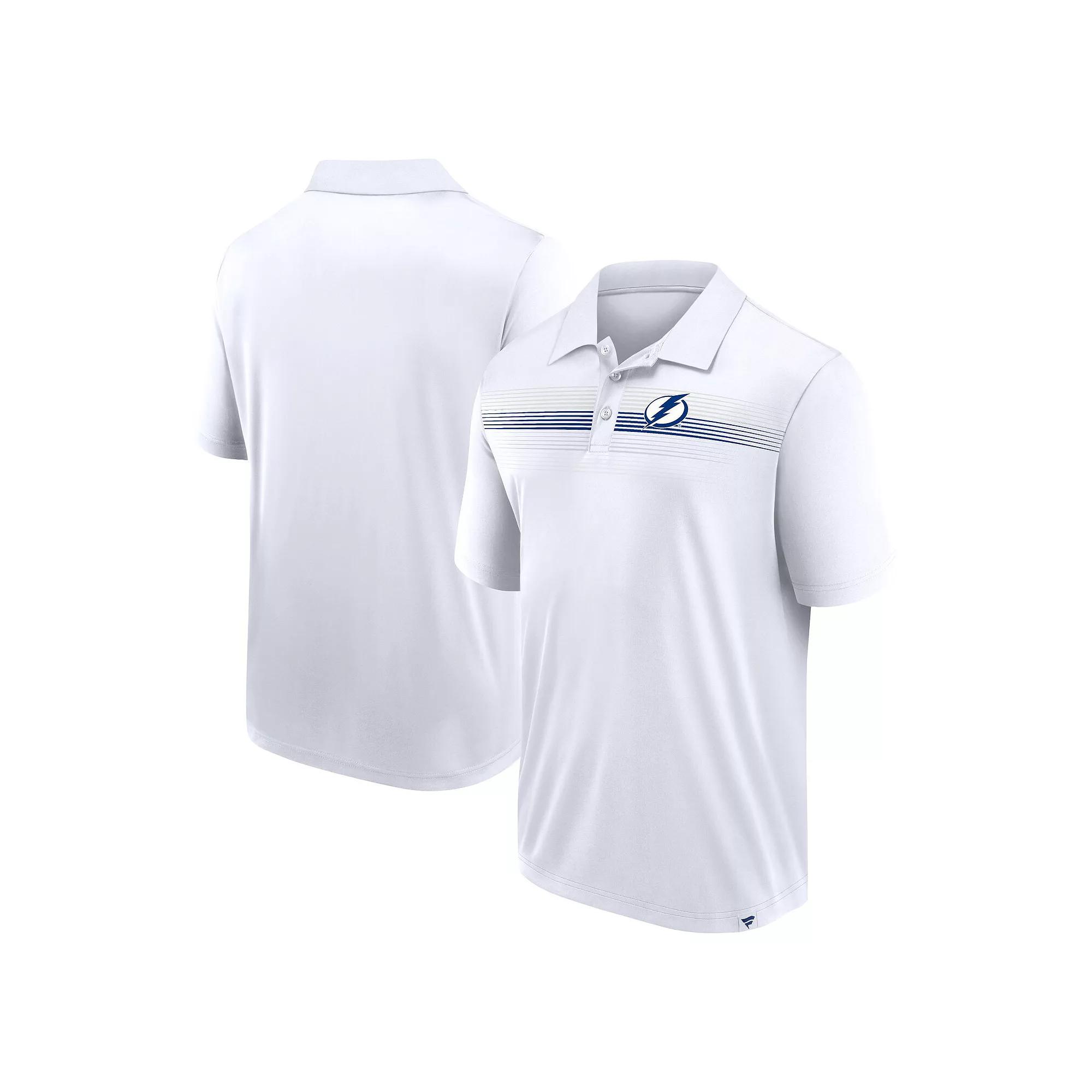Men's Fanatics Branded White Tampa Bay Lightning Victory For Us Interlock Polo,  Product Image